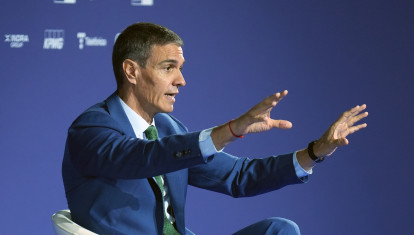 El presidente del Gobierno Pedro Sánchez, durante la celebración de la sesión de clausura de la 41ª Reunión del Cercle d'Economia