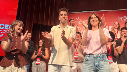Imagen tomada este domingo de Diana Morant durante un acto del PSPV-PSOE