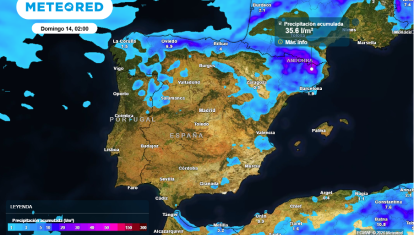 Las precipitaciones se concentrarán en el tercio norte y en la mitad este de la Península esta semana