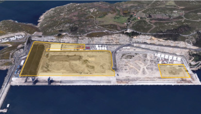 Zonas que SAIC ocupará en el Puerto Exterior de Ferrol