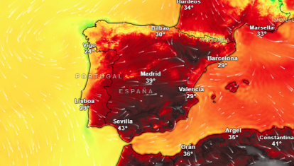 Mapa con la nueva ola de calor