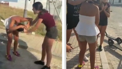Captura de la agresión de unas niñas a otra menor en Moguer