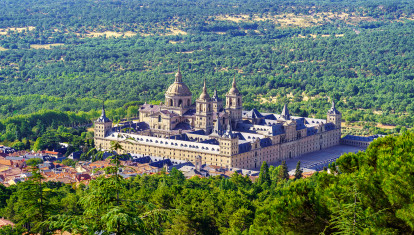 Panoramic view of the impressive monastery of El Escorial, a world heritage site