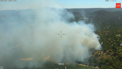 Reproducción del incendio forestal en el entorno del Pantano de San Juan