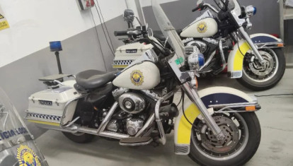 Imagen de las motos Harley Davidson de la Policía Local de Valencia.