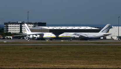 Aviones ucranianos de la empresa Antonov en el aeropuerto alemán de Leipzig