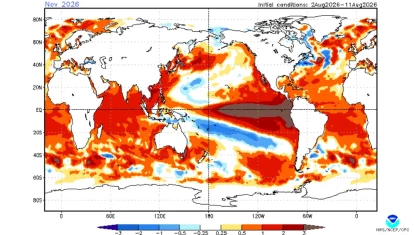 Pronóstico de la anomalía de la temperatura de la superficie del mar
