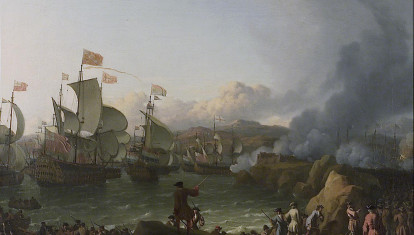 Combate entre barcos españoles y británicos en la Guerra de Sucesión