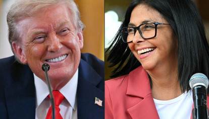 Delcy Rodríguez y Donald Trump
