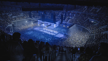 Imagen del Roig Arena durante el concierto de Quevedo