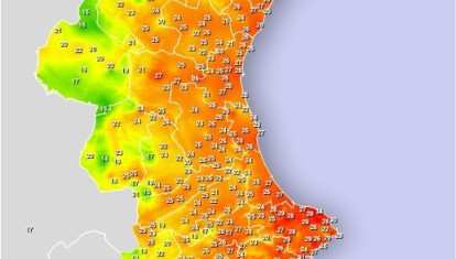 Detalle con el mapa de temperaturas