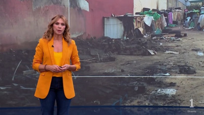 Alejandra Herranz, presentadora del Telediario 1, en la edición de este viernes