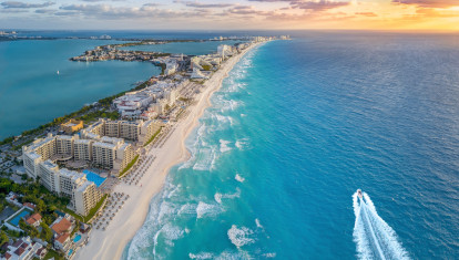 Playa de Cancún, en la península de Yucatán