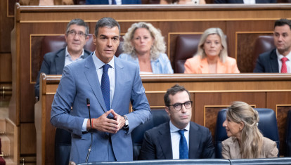 El presidente del Gobierno, Pedro Sánchez, interviene durante una sesión de control al Gobierno, en el Congreso de los Diputados