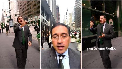 El ridículo vídeo de Albares para presumir de viaje a Nueva York