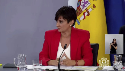 La ministra de vivienda, Isabel Rodríguez García en la rueda de prensa posterior al Consejo de Ministros