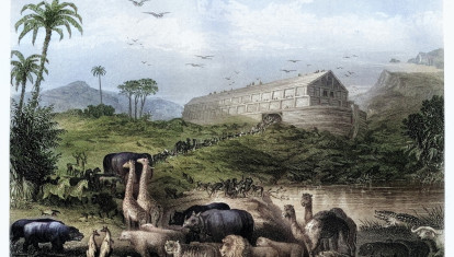 Ilustración de los animales que entran en el Arca de Noé