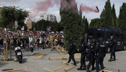Imagen de los altercados de este sábado en Valencia
