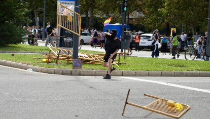 Imagen de los altercados registrados este sábado en Valencia