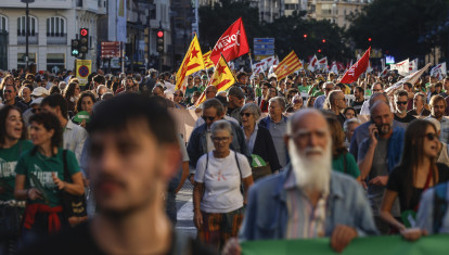 Imagen de la manifestación de este viernes en Valencia