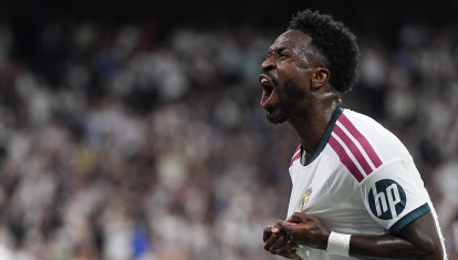 Vinicius, celebrando su gol anulado contra el Villarreal