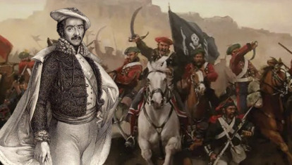 Cabrera y de fondo una carga en Morella