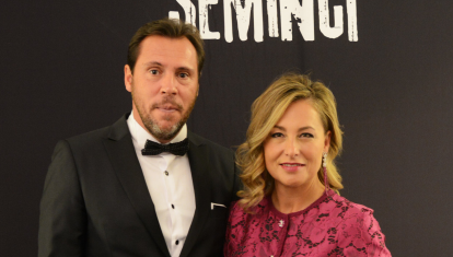 Óscar Puente y Laura Soria, en el photocall de la Seminci de 2018, en Valladolid