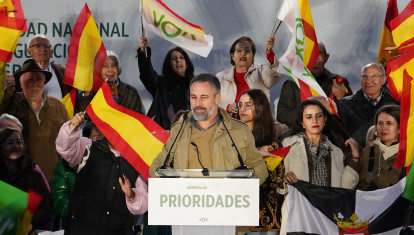 El presidente nacional de Vox, Santiago Abascal, participa en un acto público del partido en Ponferrada