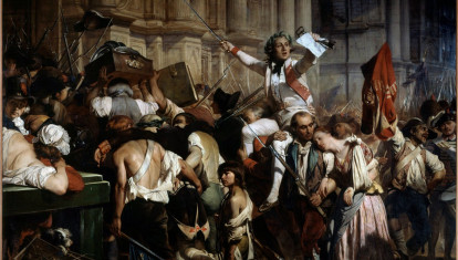 Revolución francesa: «Los conquistadores de la Bastilla ante el Hôtel de Ville de París en 1789» por Hippolyte Delaroche