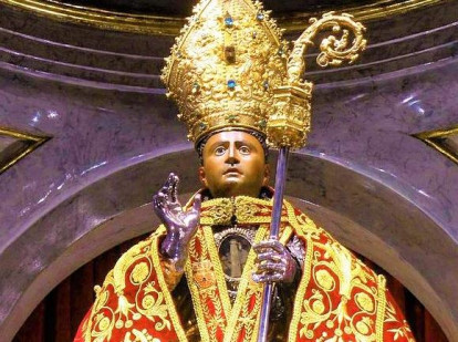 Relicario de san Fermín en la iglesia de san Lorenzo, en Pamplona