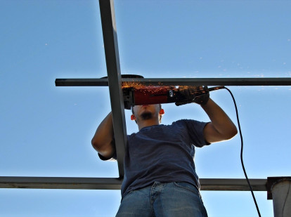 Un trabajador en una obra.