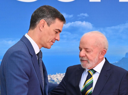 El presidente de Gobierno, Pedro Sánchez, y el presidente de Brasil, Luiz Inácio Lula da Silva