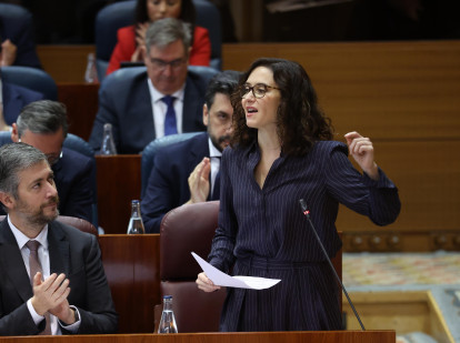 La presidenta de la Comunidad de Madrid, Isabel Díaz Ayuso, durante el pleno de la Asamblea de Madrid