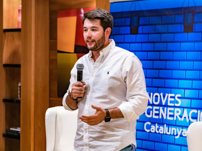 Carlo Giacomo durante un evento del PP en Cataluña