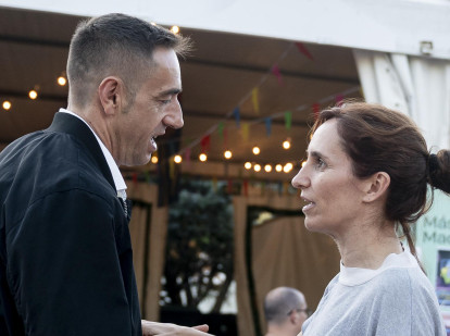 La ministra de Sanidad, Mónica García y el diputado de Más Madrid, Emilio Delgado