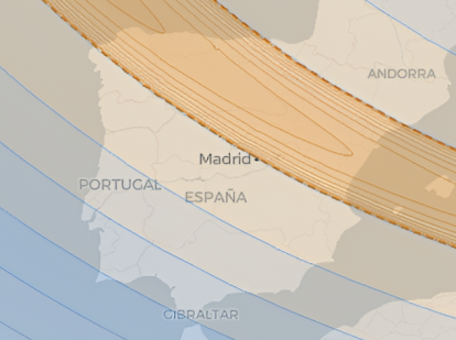 Mapa interactivo de El Debate del eclipse solar del próximo 12 de agosto