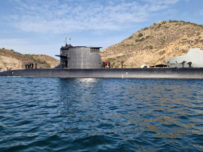 El submarino S-82 Narciso Monturiol inicia sus pruebas de mar con su primera navegación en aguas de Cartagena