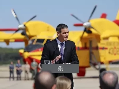 El presidente del Gobierno, Pedro Sánchez, interviene en la presentación de la campaña antiincendios de 2026