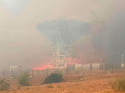 La base espacial de la NASA en Robledo de Chavela entre las llamas