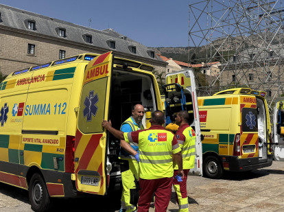 En estado crítico un trabajador de 23 años tras caer de un andamio en el Monasterio de San Lorenzo