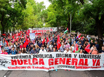 Manifestación del pasado fin de semana en Madrid por la vivienda que pedía también una huelga general