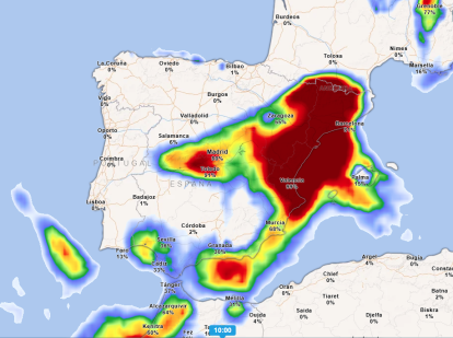 Probabilidad de precipitación este domingo