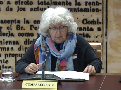 La catedrática catalana Teresa Freixes, durante su comparecencia en el Senado