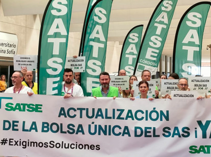 Protesta por la Bolsa del SAS en Cordoba en octubre de 2023