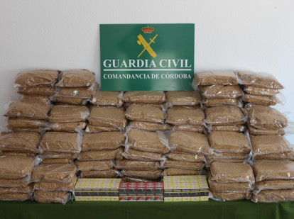 Imagen del material aprehendido en el operativo de la Guardia Civil