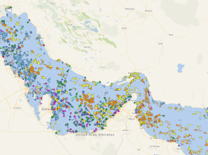 Imagen del estrecho de Ormuz este 13 de abril de 2026