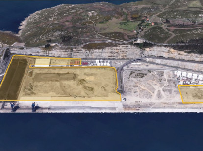 Zonas que SAIC ocupará en el Puerto Exterior de Ferrol