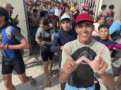 Marroquíes recién llegados a Ceuta