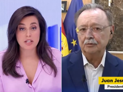La presentadora de RTVE Aida Bao y el presidente de Ceuta Juan Jesús Vivas