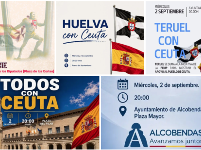 Algunas de las manifestaciones convocadas en apoyo a Ceuta para este 2 de septiembre